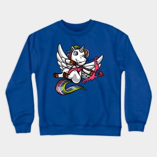 Unicorn Valentines Day Cupid Crewneck Sweatshirt